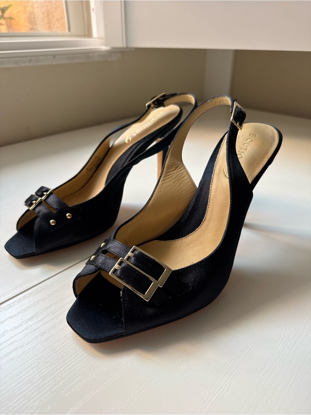 Satin Slingback Heels